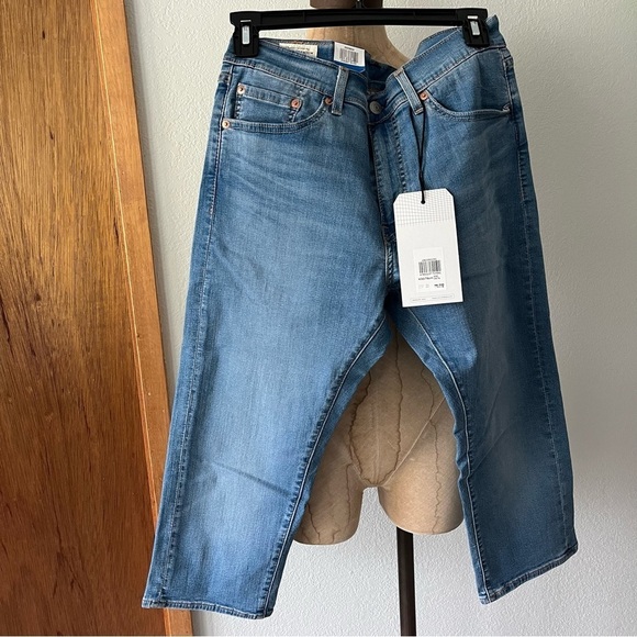 NEW Mens LEVIS 505 Regular sz 30 CROPPED Cool Denim Blue Jeans - Picture 1 of 8